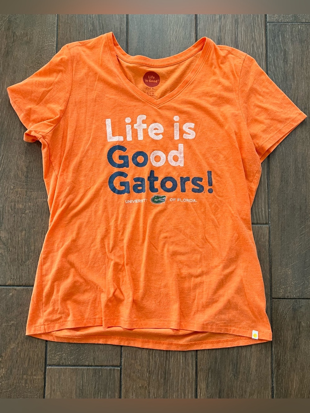 Florida Gators Life is Good Orange T Shirt size L Cool Tee